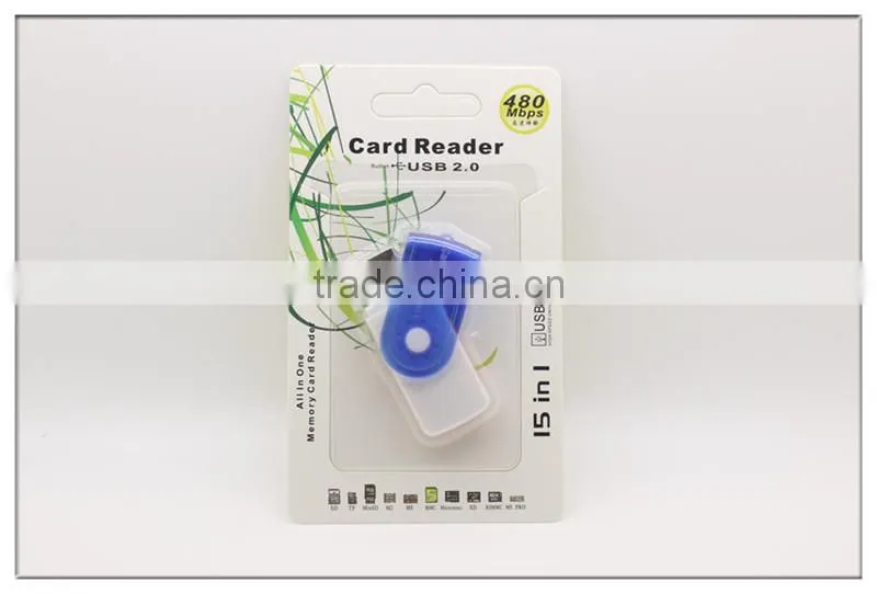 mini colorful rotatable smart chip card writer and reader with 4 slots(OS-CR135)