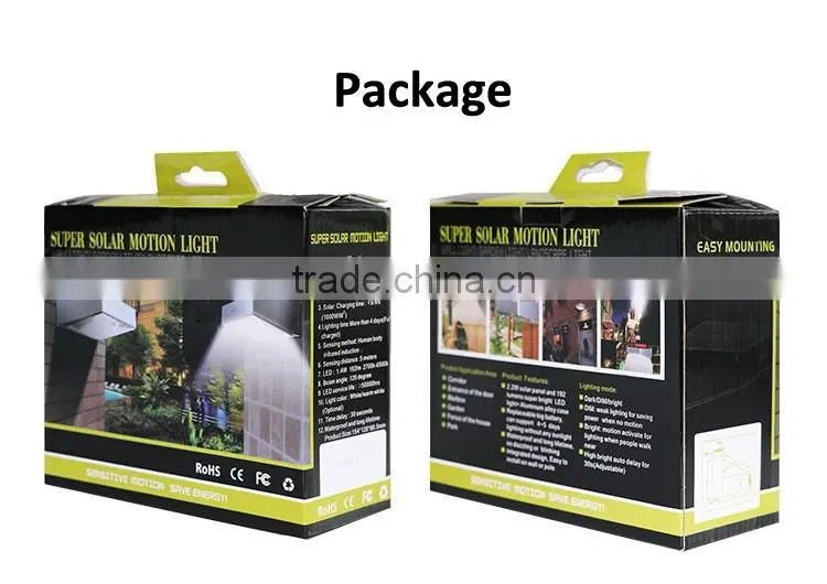 48 led aluminum pad ip65 600LM 4400mah PIR sensor + Light control+weak light solar motion sensor led outdoor light