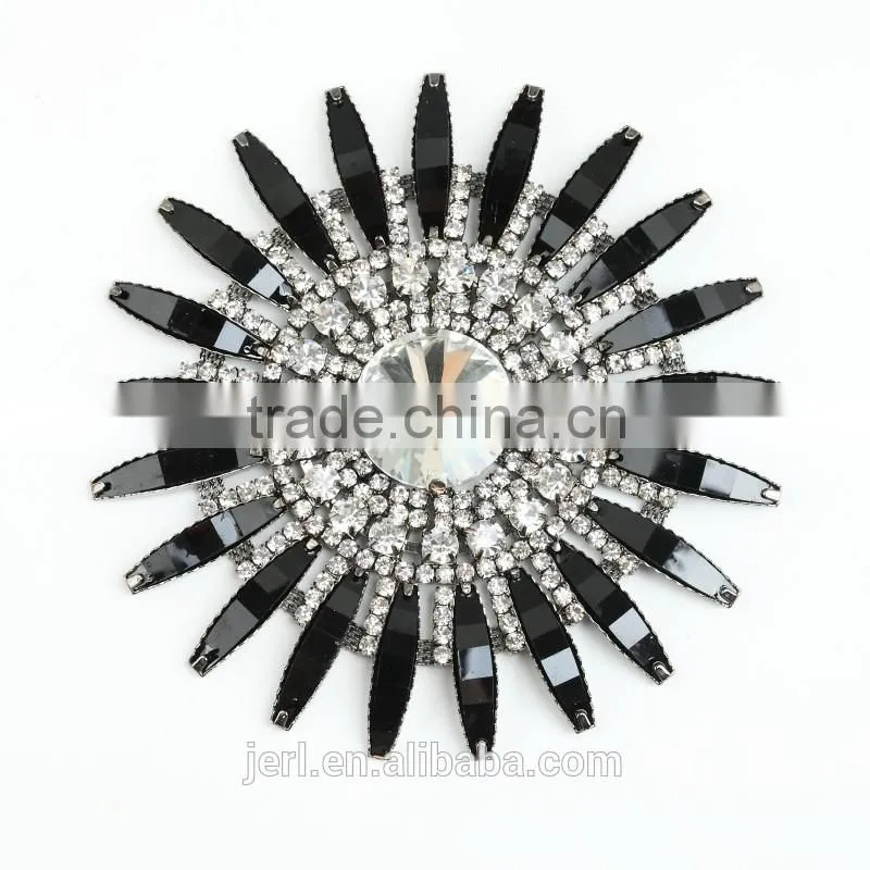 Wholesale bridal beaded crystal rhinestone appliques for dresses