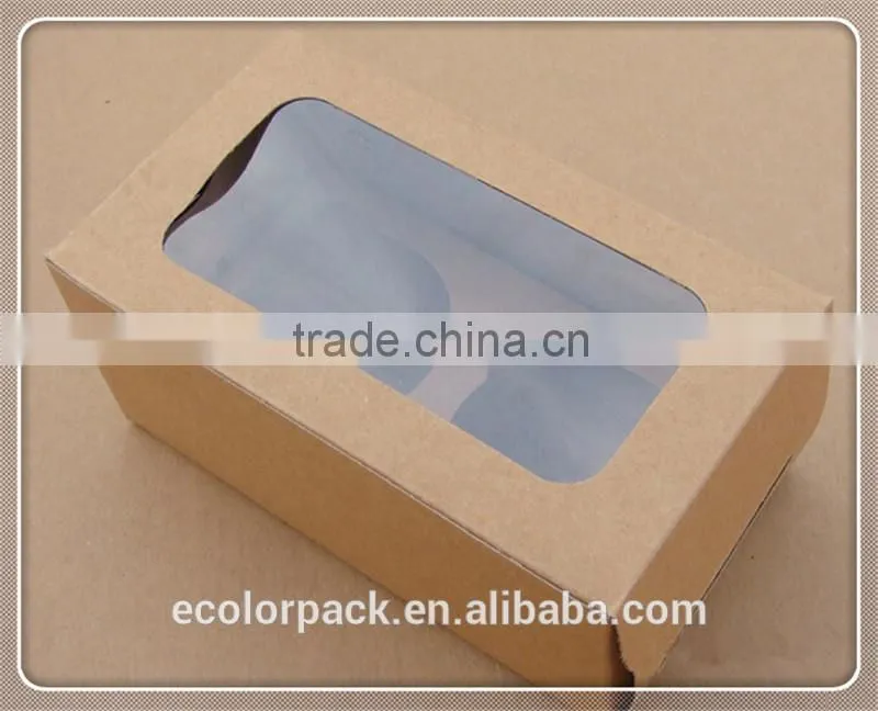 Food grade 12 pcs kraft paper cake box with inner tray