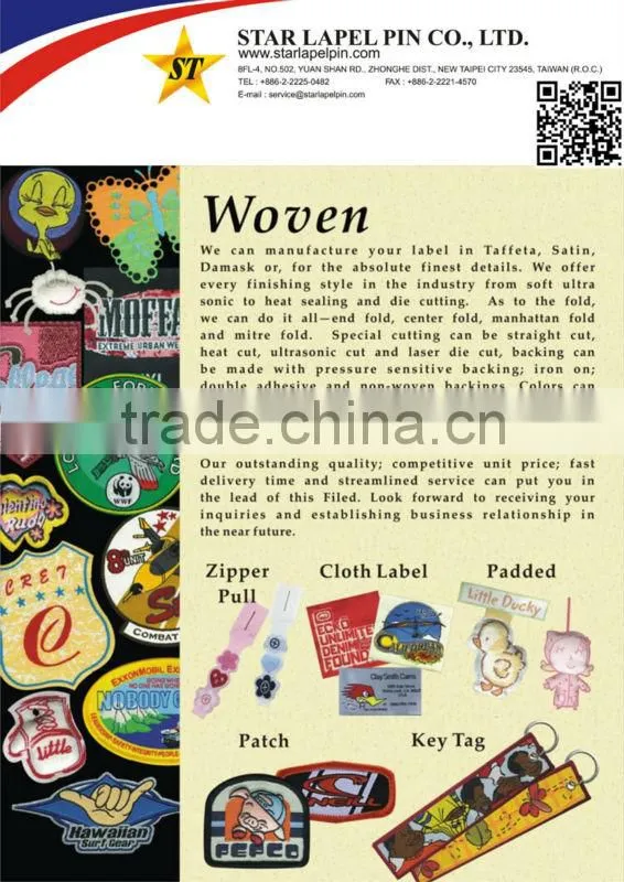 custom washable soft clothing woven printed label