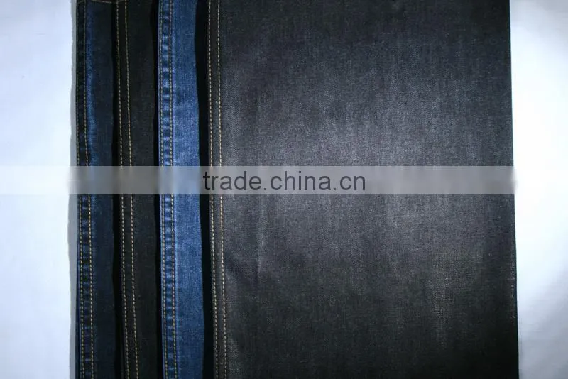 Ring Spun Woven Cotton Denim Fabric Blue Black Color