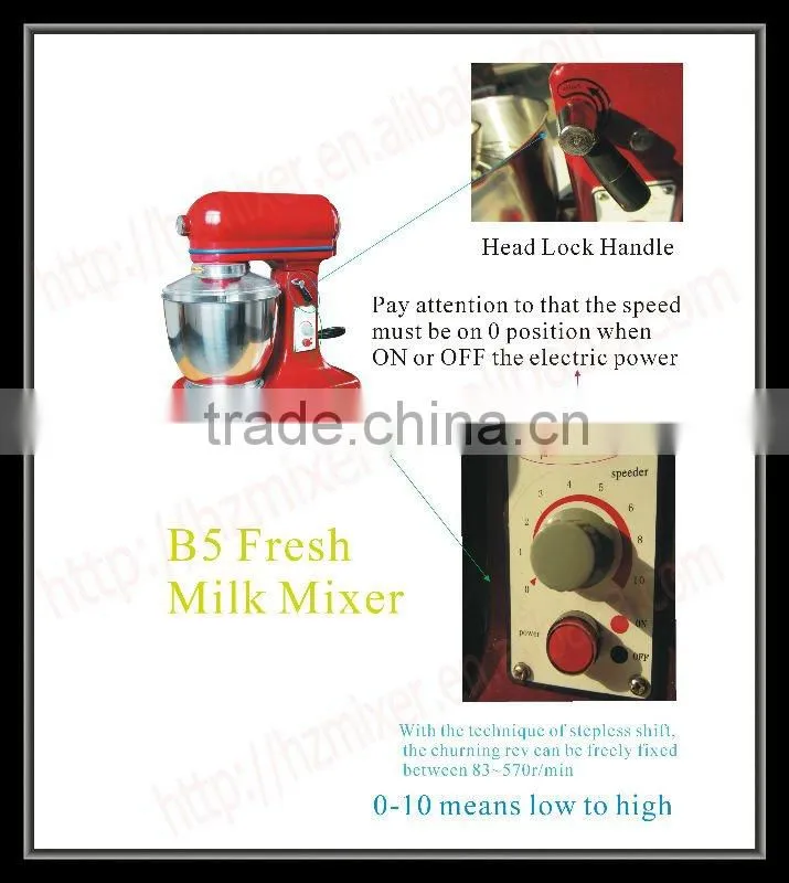 B5 litres Kitchen food stand mixers in China