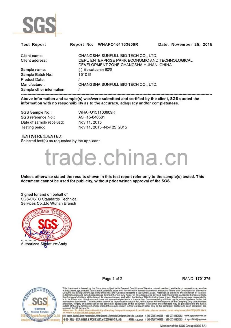 (-)-Epicatechin (EC) Sunfull key product