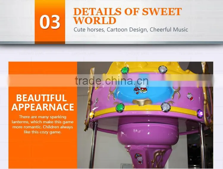 Funshare 2015 Cute Mini Fairground Rides Small Carousel For Sale Merry Go Round Carousel Machine