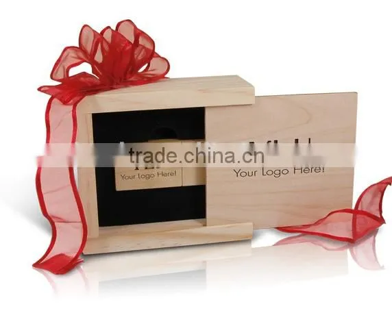 Gift Wooden Sets USB Sticks New Custom Wooden Silk Print logo usb 2.0 memory