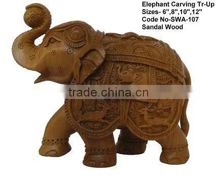 Wooden Sculpture Animal Elephant Sculpture