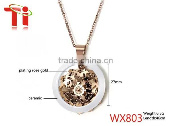 Ceramic Mechanical design Pendant Sweater Chain Necklace for Women