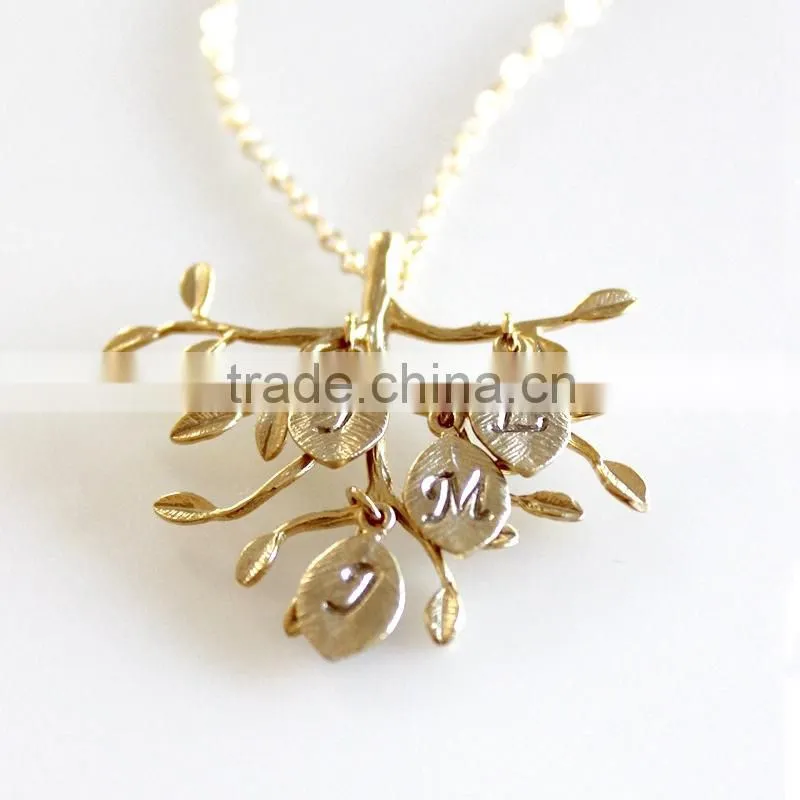 FAMILY TREE Necklace, Mother Grandmother Personalized jewelry,18K gold stainless steel pendant