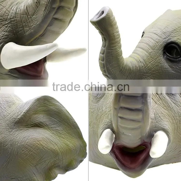Scary Halloween Costume African Elephant Big Animal Latex Mask