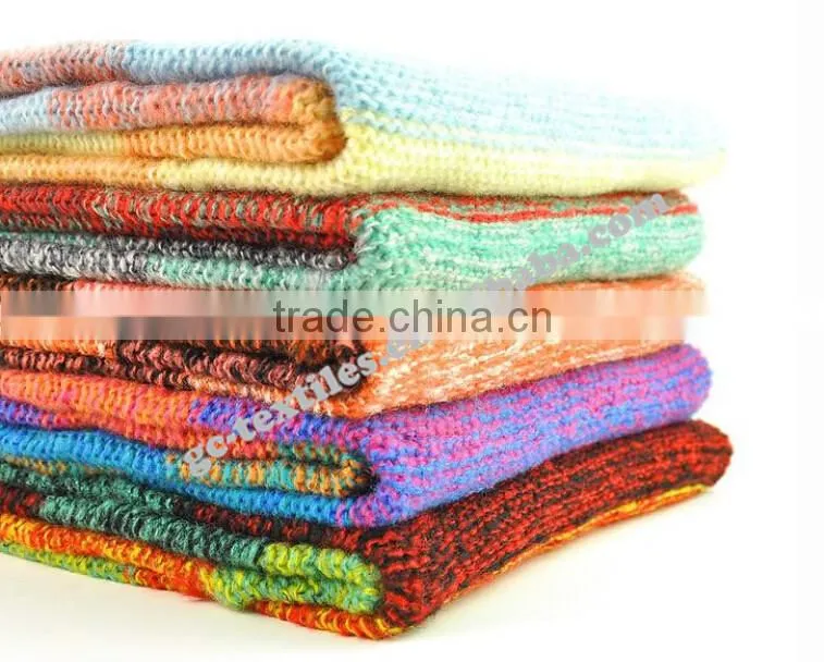 100% mohair colorful neckerchief for girl