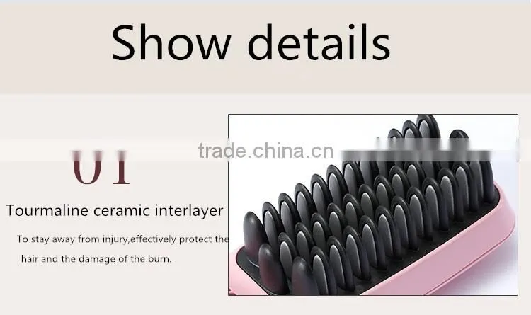 Hair Salon Equipment For Hair Care 2 In 1 PTC Heater Anion Hair Straightener Brush