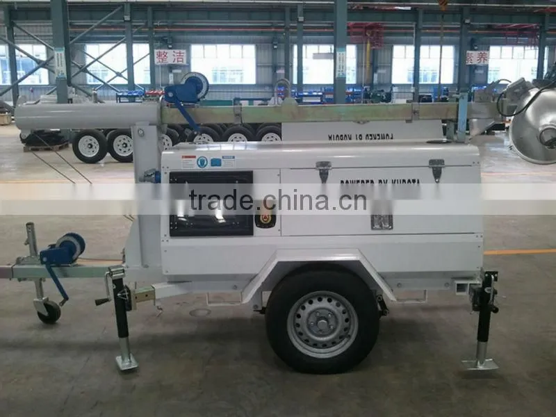 6kva to 20kva Trailer Mounted Generator With Lighting Tower