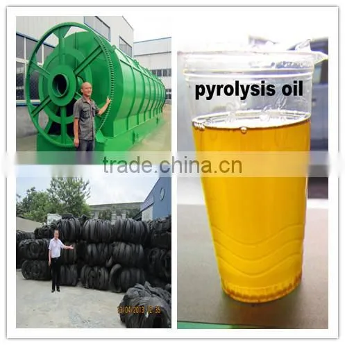 China manufacturer waste rubber/tire/plastic pyrolysis plant