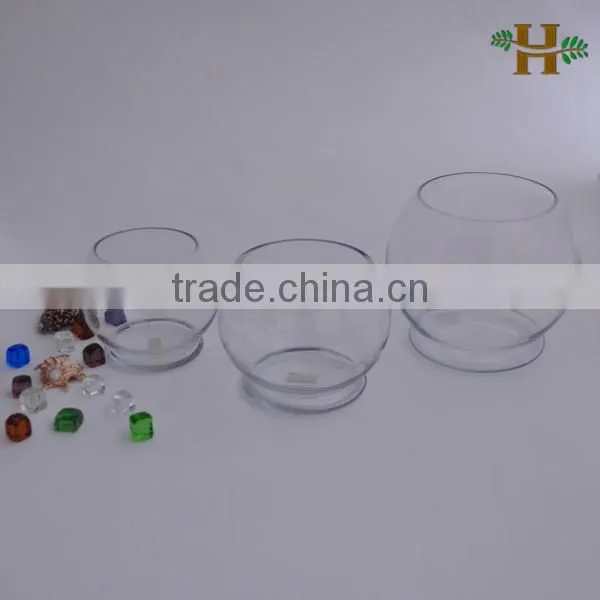 Hand blown white round glass vases for wedding decoration centerpieces, white round glass bowl vase