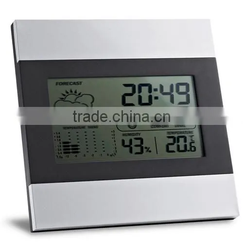 Hot square table clock with temperature and humidity with high quality