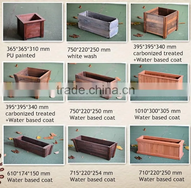 Carbonized treated wood large oval planters