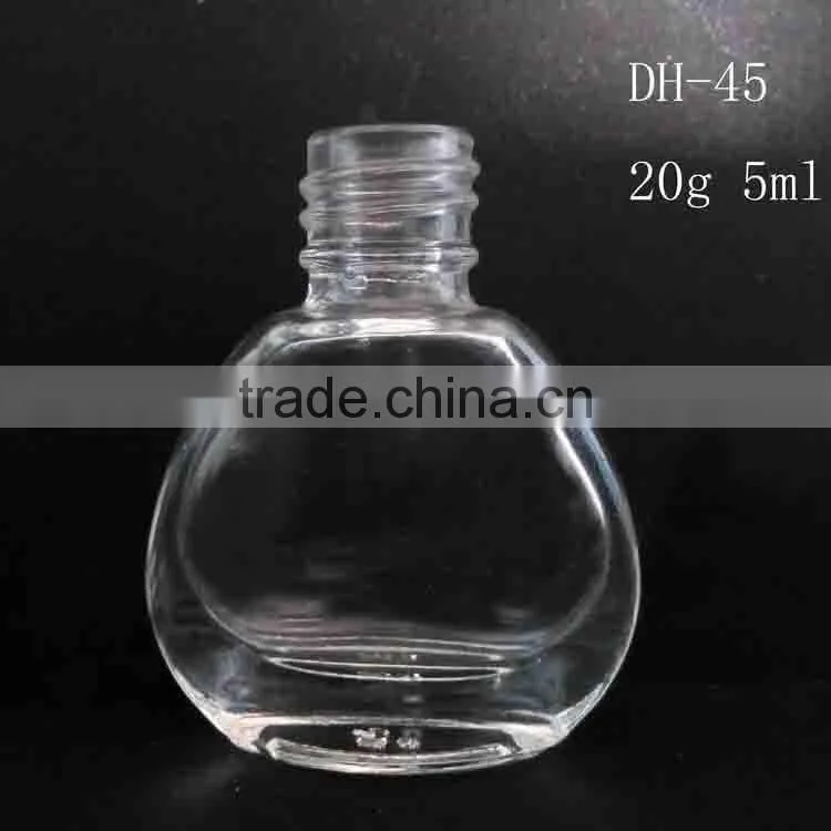 china supplier empty clear crystal glass nail polish bottles