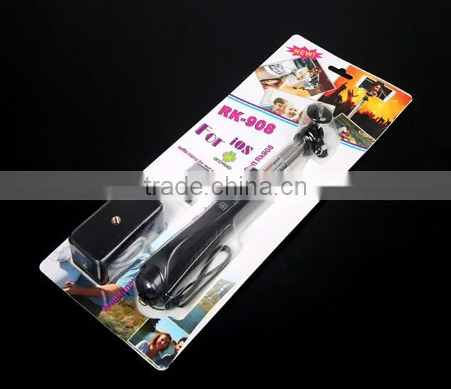 Bluetooth monopod equipped wih professional tripod, selfie monopod with mirror, with zoom function RK908