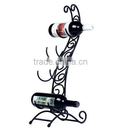 Artistic Black Metal Cello Wine Rack