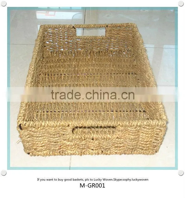 Round sea grass basket & straw basket & couch grass basket