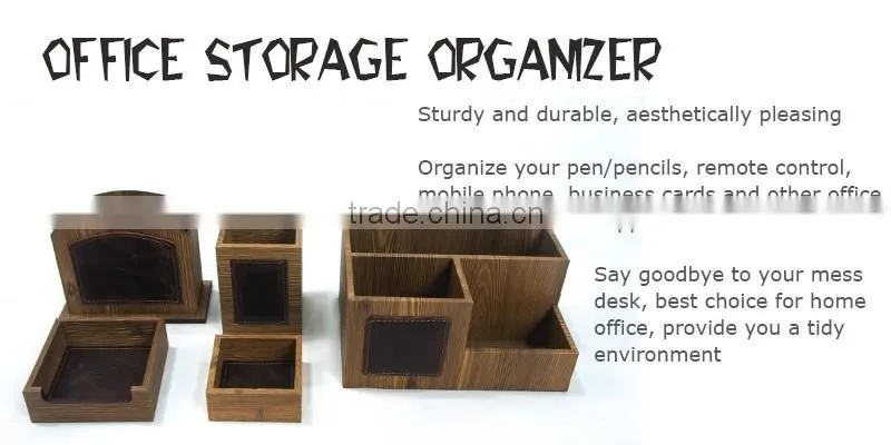 Orange Faux Leather Flocking Fabric Office Document Tray