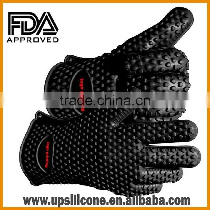FDA high quality barbecue mitt bbq gloves silicone BBQ grill mitt