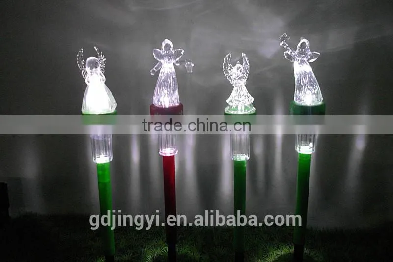 cheap plastic angel outdoor decoration 6H timer led garden light
