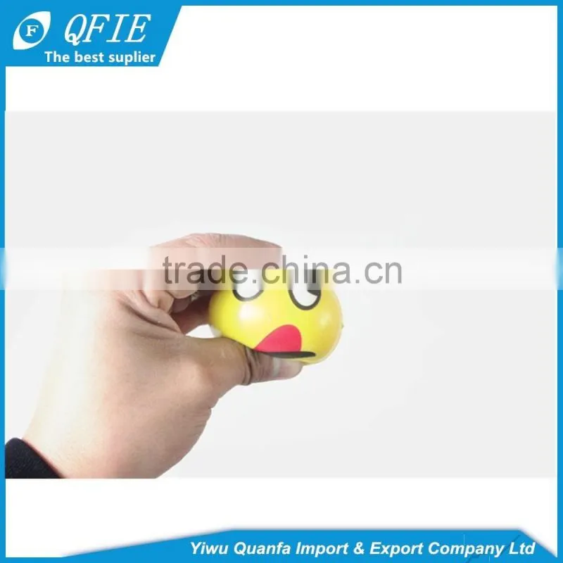 Wholesale cheap 5cm soft PU emoji squishy foam ball for kids or vending machine