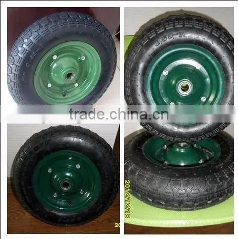 solid wheel 3.50-7 Pneumatic and solid wheel 3.50-7 with steel rim