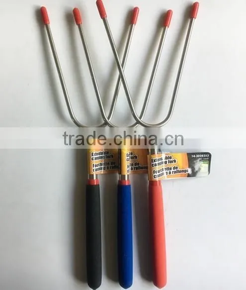 Extendable BBQ Fork plastic and stainless camping fork extends to 86cm
