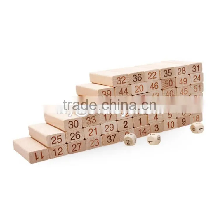 New design 51 pcs educational wooden kids building toys W13D149