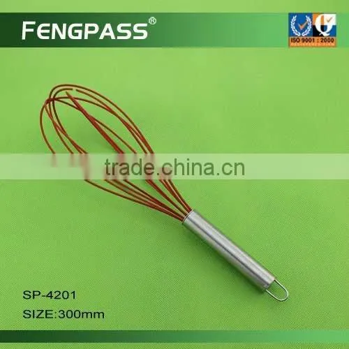 Metal egg whisk , egg beater , silicone egg wisk EW-1006