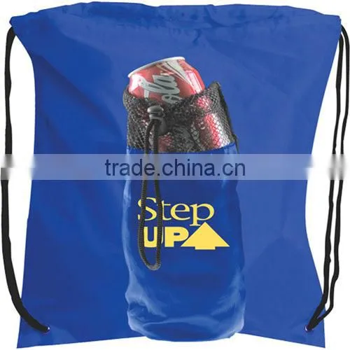 Water Bottle Polyester Drawstring Backpack