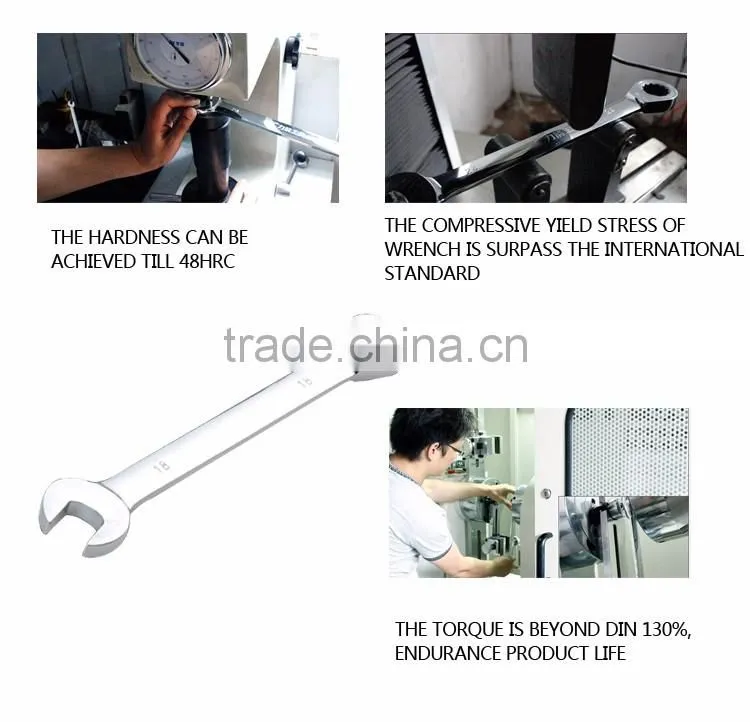 QJT- S12 Useful CR-V Combination Ratchet Wrenches Set Adjustable Ratchet Ring Spanner Set