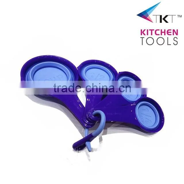 Set Of 4 Silicone Measuriing Cup Food Grade Material With High Quality Measuring Spoon Set