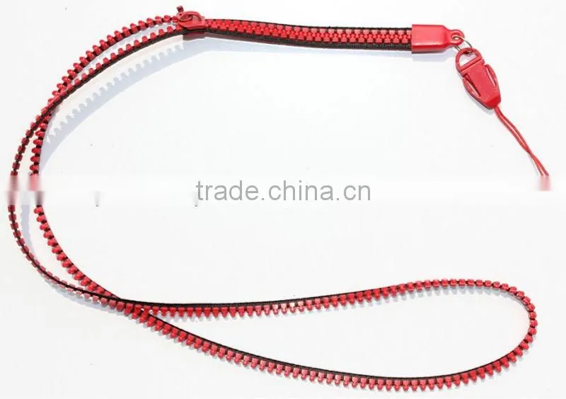 customize special zipper lanyard,fashion zipper lanyard