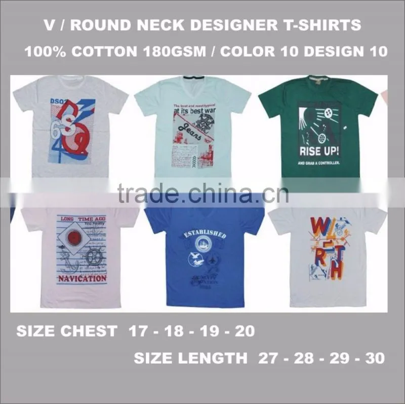 Printed Cotton T-Shirts Low Price Round Neck