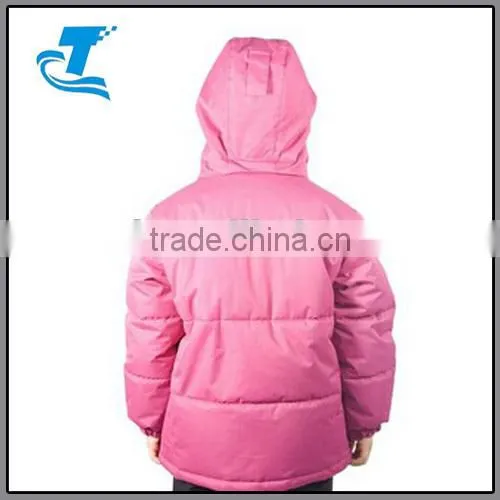 Kids Childrens Snow Warm Winter Padded Jacket Coat Fleece Lined Collar + Hood Bright Pink 7-10years
