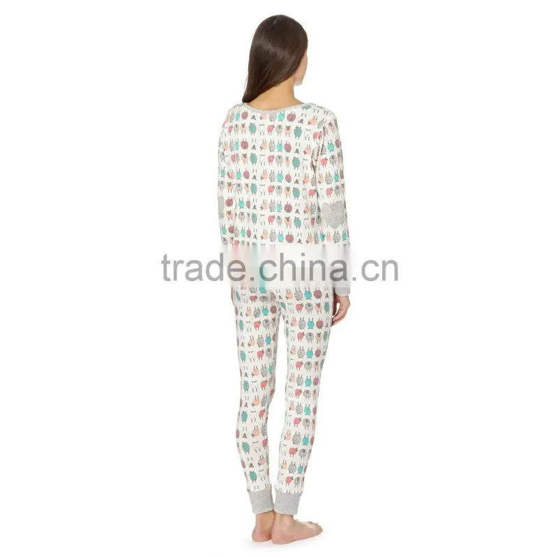 Cream sheep two piece pyjama set