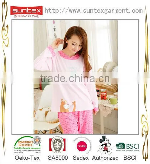 Long Sleeve Ladies Cotton Sleepwear
