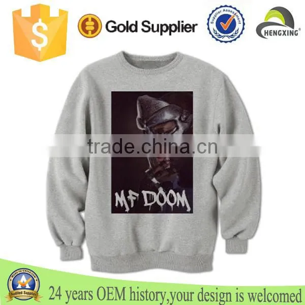 100% cotton fabric for sweatshirt,pullover sweatshirt without hood,latest design sweatshirt