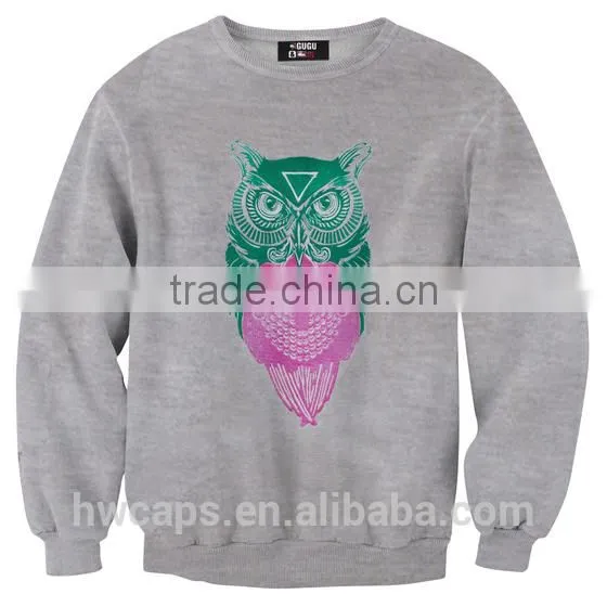 wholesale crew neck custom 3d printing sweatshirt no minimum