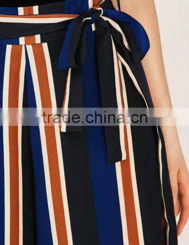 2017 Striped Wide Leg pants,pants for woman,chiffon pants