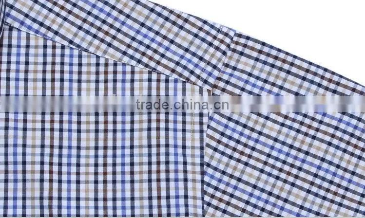 Wholesale customs cotton plaids long sleeve deep color men shirts with cheap price