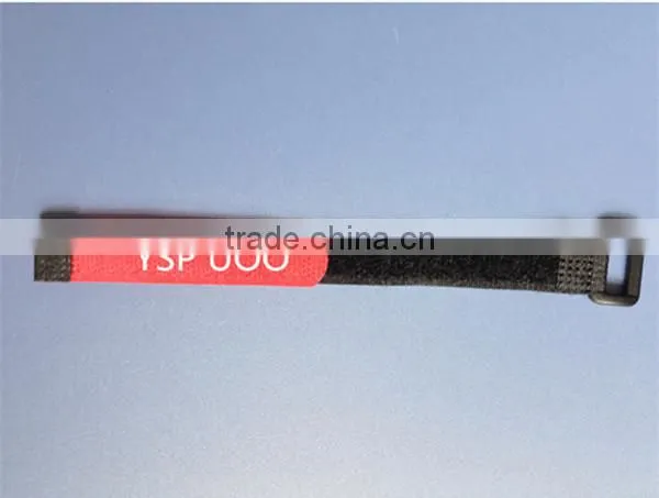 Top quality strong self locking hook and loop strap with plastic buckle ring