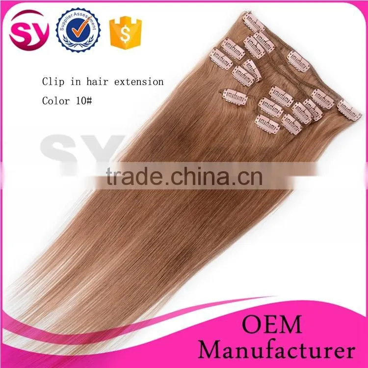 Factory Wholesale Price Unprocessed Virgin Remy 100 Human Hair, Top Quality Brazilian Hair, Clip In Hair Extension