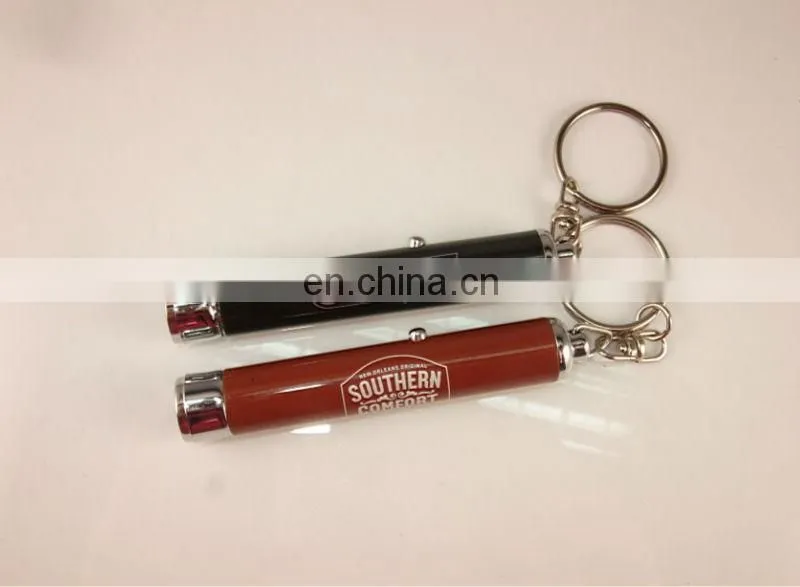 80*13mm mini flash metal projector keychain led keychain torch with projector