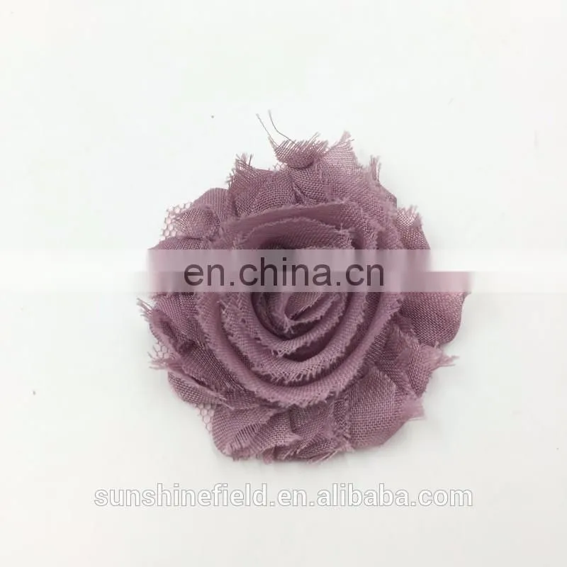 2Inch solid shabby chiffon flower frayed shabby chic flowers,shabby rose trim,lovely rosette chiffon shabby flowers