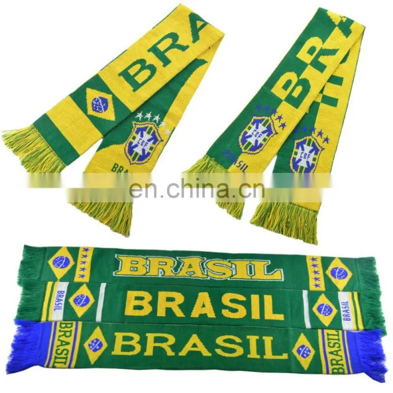 SC-0030 Acrylic soccer scarf custom print knitted jacquard Italy football fan scarf